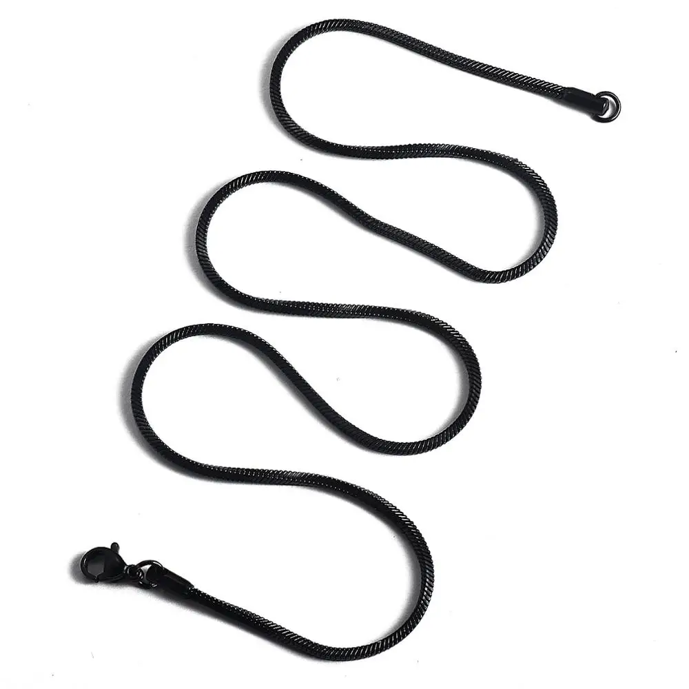 Stainless Steel Necklace 1 Piece Square Snake Chain Men Women Jewelry Width 0.9/1.2/1.5/2.0mm