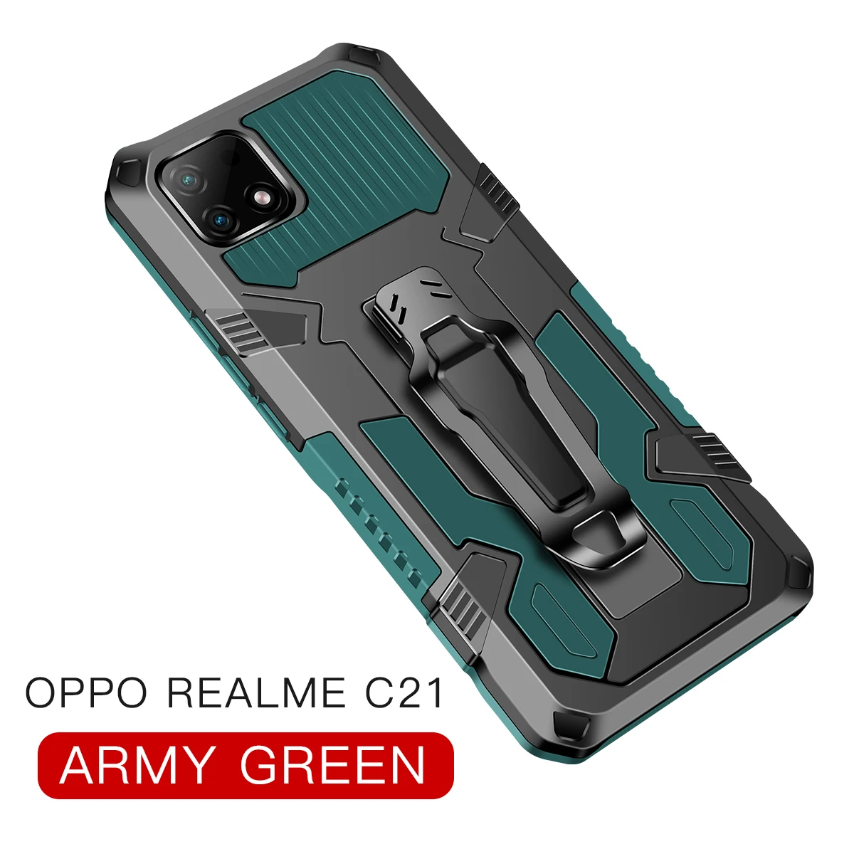 Realme C20 케이스 2021 용 방탄 케이스 Oppo Realme C20 C 20 용 방진 벨트 클립 홀스터 커버 RealmeC20 6.5 &&coque