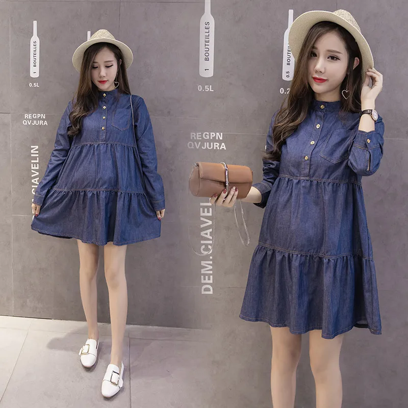 

2019 Pregnant Women Autumn Clothing Tops New Style Fall And Winter Clothes Mid-length Maternity Clothes Autumn Dress Fashion Mom