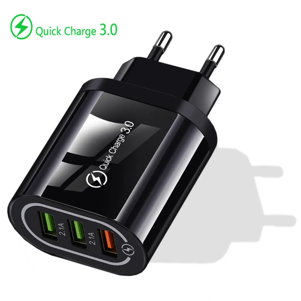 

Quick Charge 3.0 QC3.0 USB Charger Fast Charging Adapter For iPhone11 Samsung S9 Xiaomi Mobile Phone Charger Micro USB Cable