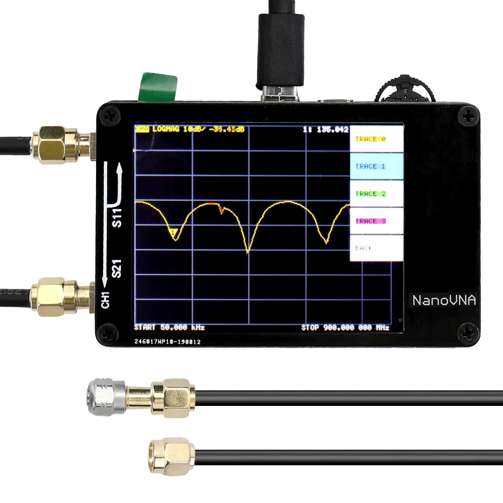 

Portable Handheld Vector Network Analyzer 50KHz-900MHz Digital Display Touching Screen Shortwave MF HF VHF UHF Antenna Analyzer