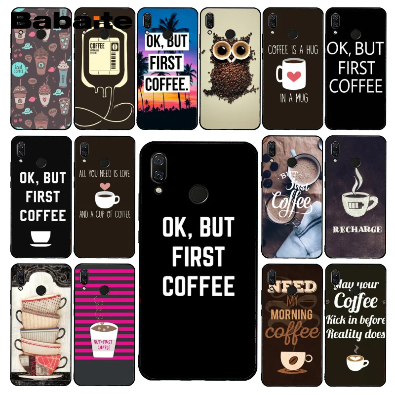 Чехол для телефона Babaite Ok But First Coffee Xiaomi Redmi8 4X 6A 9 Go Redmi 5 5Plus Note8T Note8Pro|Бамперы| |