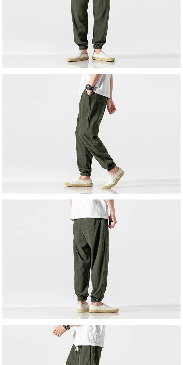 Japanese thin bloomers, linen pants, cotton and linen harem pants men  harajuku fashion  japanese fashion mens hip hop clothing