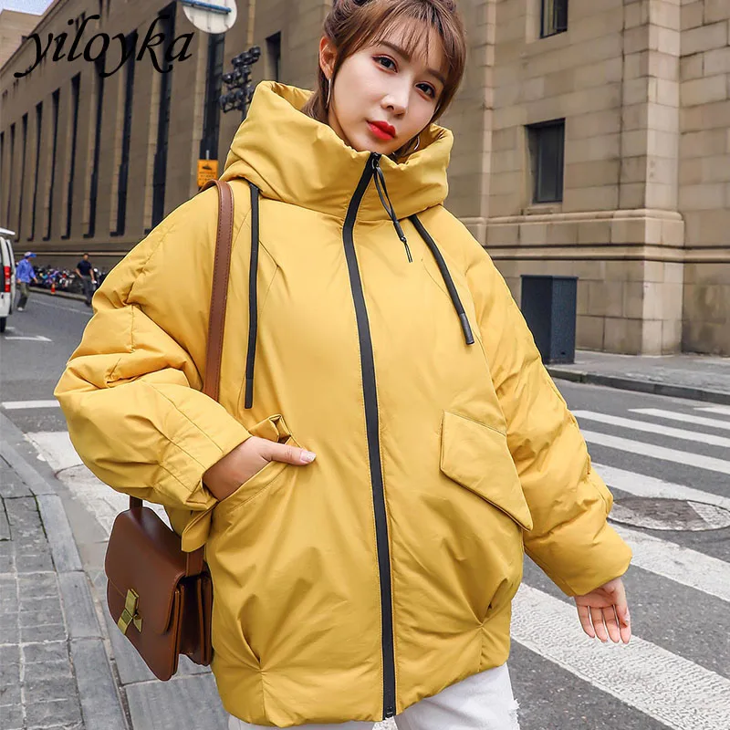 Новинка зимнее пальто женские куртки средней длины 2019 Повседневная парка с