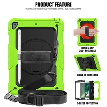 Case for Apple iPad 9.7 6th generation Tablet Kids Safe Shockproof Armor Cover Hand Strap Neck Strap for Air 2 Pro 9.7