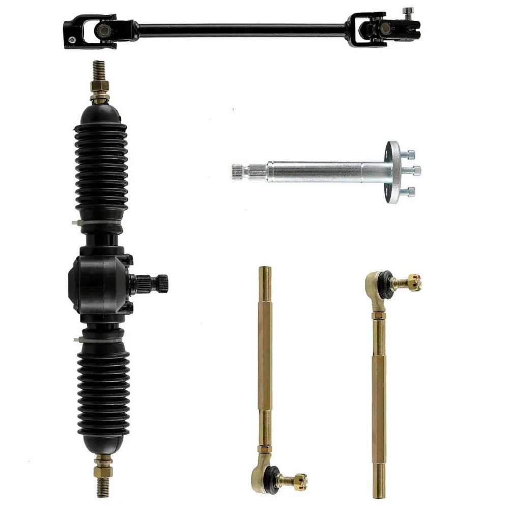 320MM Steering Gear Wheel Tie Rod Rack Pinion U Joint Tie Rod Adjustable Shaft Assembly Kit GO KART ATV UTV Buggy (30)