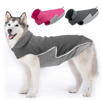 

Soft Fleece Big Dog Jacket Clothes Winter Warm Dog Coat Pet Large Dog Clothing For French Bulldog Labrador Ropa Para Perro M-3XL
