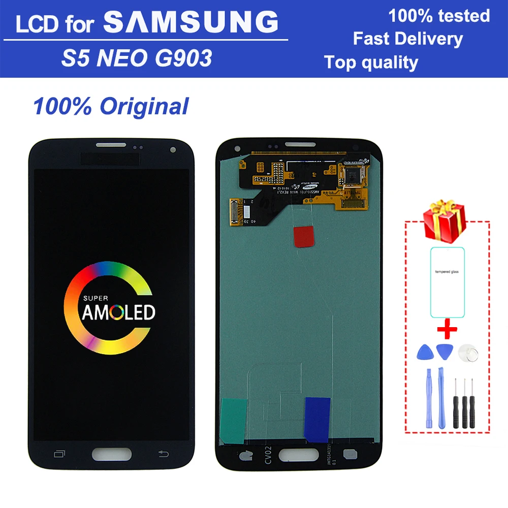 

Original Super AMOLED 5.1" S5 NEO G903 LCD monitor for Samsung Galaxy SM-G903M G903 G903F LCD digital touch screen assembly