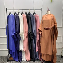 

Abaya Dubai Robe Longue Djellaba Voile Ensemble Femme Musulman Turkey Islam Arabic Muslim Sets Hijab Khimar For Women Jilbab
