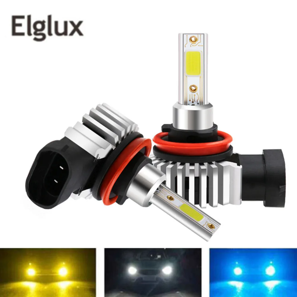 Elglux 12000LM H11 H1 H4 H7 светодиодный турбо мини лампы для автомобильных фар 80 Вт 6000K 4300K