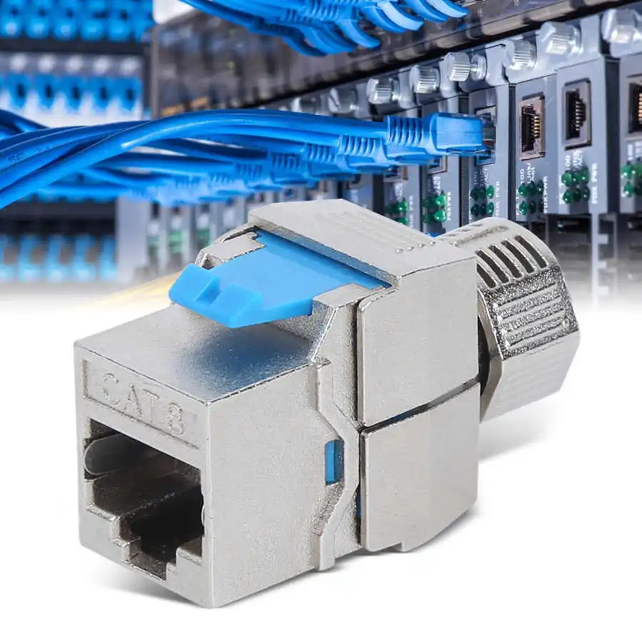Модуль из цинкового сплава RJ45/8P8C CAT8 компьютерная сеть без отверстий