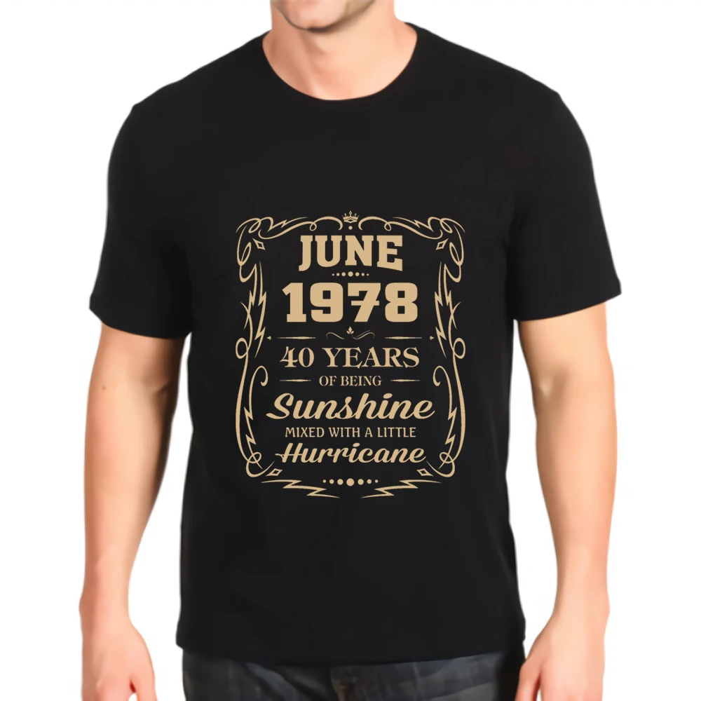 print new t-shirt o-neck june 1978 sunshine mixed hurricane custom made short-sleeved Cotton Top mens Fashion | Мужская одежда