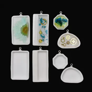 

1PCS Pendants ceramics frame jewelry findings Handmade Craft Floating locket Rectangle can be filled by UV glue