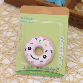 

Silicone Teethers Ring Cartoon Food Grade DIY Teething Necklace Baby Shower Gifts Round Shape Teether