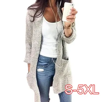 

Hot Women Autumn Long Cardigan Sweater Coat Female 2020 Long Sleeve Crochet Girl Knitted Jacket Tops Sweater Women Plus Size 5XL