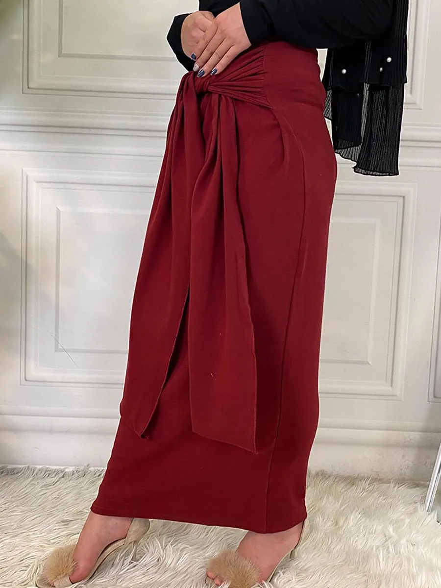 2143#Faldas Largas Mujer Pure Cotton Long Skirt Abayas - CHAOMENG MUSLIM SHOP