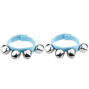 

2pcs Musical Rhythm Toys Unisex Instruments Nylon Durable Children Sticker Wrist Bell Crisp Funny School Educational Adjustable