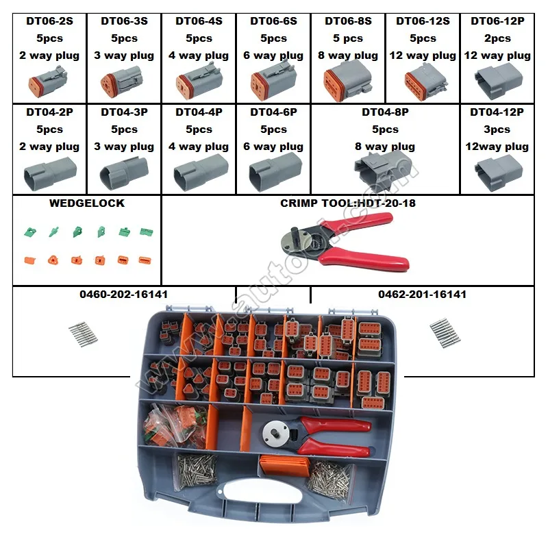 471 шт. набор автомобильных разъемов Deutsch серии DT с твердыми клеммами плоскогубцы+ 16-20AWG Твердые Клеммы+ ящик для инструментов