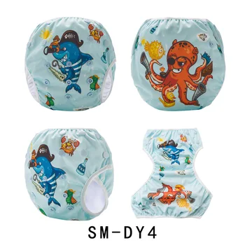 

New Arriva Waterproof Baby Swimming Diaper Positioning Swimming Nappy Printed Summer Pants Swim Diaper Adjustable for 3-15KG
