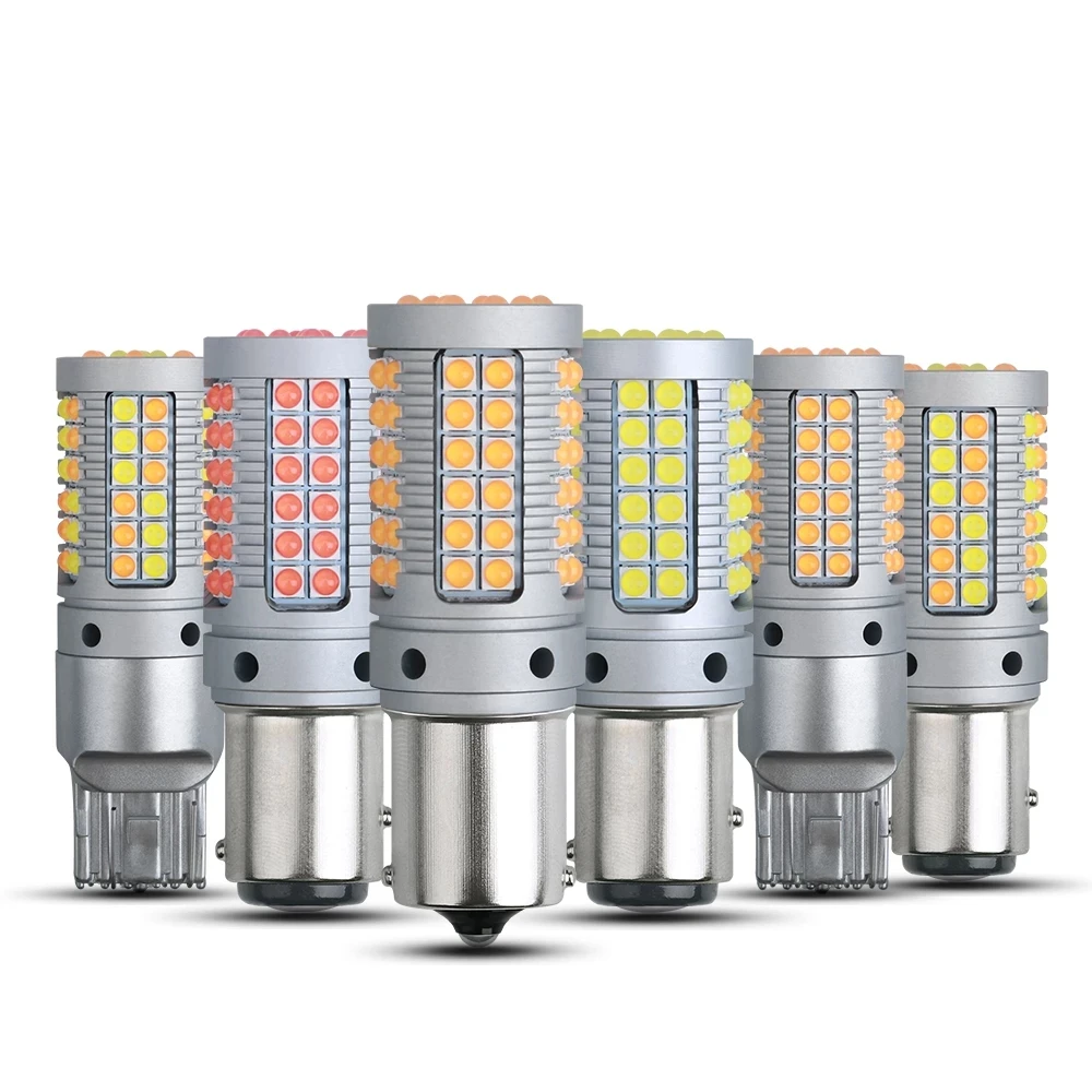 

100 шт., Автомобильные светодиодные лампы W21/5W T20 7443 BAY15D 1156 1157 3030 69SMD