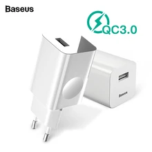 Baseus 24 Вт Быстрая зарядка 3,0 USB зарядное устройство адаптер переменного тока для беспроводного зарядного устройства для путешествий зарядное устройство для мобильного телефона для iPhone X 8 samsung S9 S8