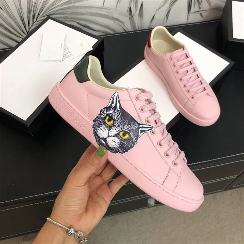 Женские кроссовки; женская обувь; chaussures femme; розовая Женская обувь; Эспадрильи на шнуровке; повседневные кроссовки с рисунком кота; Zapatos De Mujer