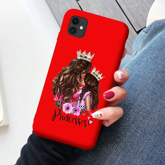 Детская мышь мама мышь супер мама девочка чехол для телефона для iphone 11 Pro Max X XS Max XR красный супер мама семья для iphone 7 6s 8 Plus - Цвет: Red MOM 4