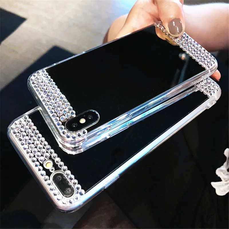 Plating Diamond Mirror Rhinestone Case For Huawei P20 P30 Honor 7A 7C 8A 8C 8X 9 10 Lite 2019 Nova 3 3i 3e 4 4e 5i Cover | Мобильные