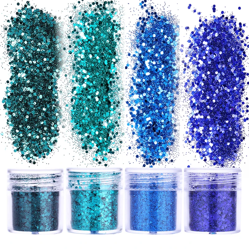 

10ml AB Nail Sequins Flakes Hexagon Glitter Nail Holographic Chrome Nail Pigment Decoration Gel Nail Accessories Black Blue