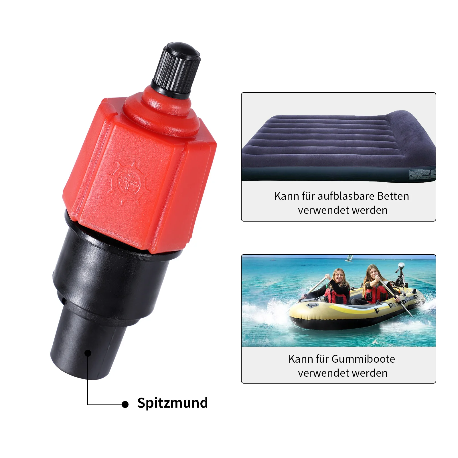 SM SunniMix Inflatable Boat Air Valve Adaptor Sup Board Stand up Paddle Board Kayak Canoe Raft Rubber Boat Fish Boat Accessory 