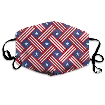

Usa Day Stars Plaid Stripe Washable Reusable Mask, Cotton Anti Dust Half Face Mouth Mask For Kids Teens Men Women With