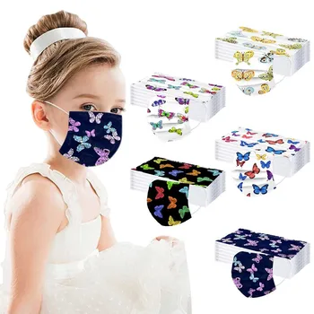 

50pcs Children Mouth Mask Mascarillas Print Disposable Face Mask Breathable Respirator 3ply Ear Loop Anti-pm2.5 Mask Cover