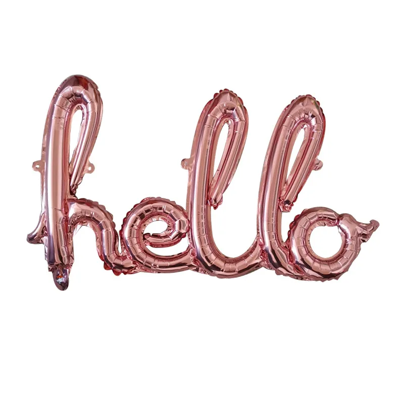 1 комплект розовое золото связывание буквы Hello фольга шары для детского душа
