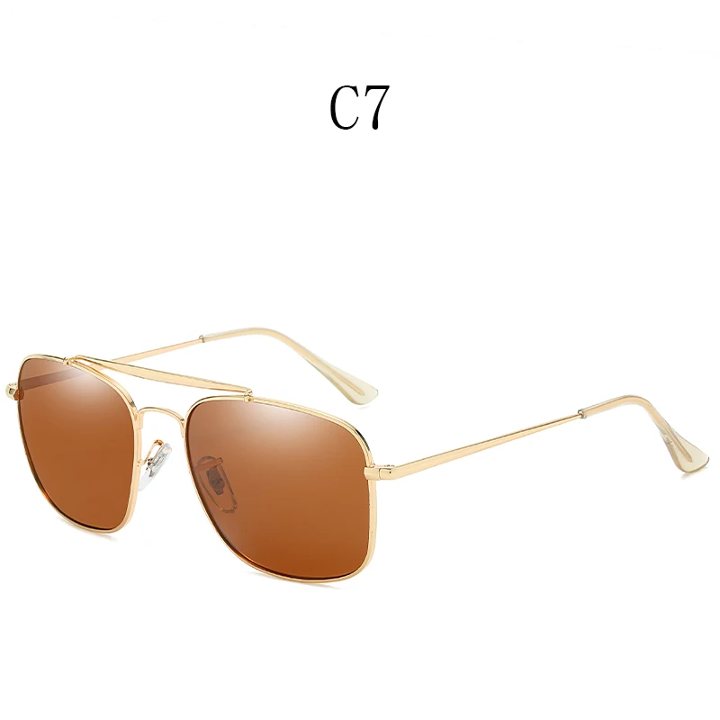 With Case Polaroid Sunglasses Square Vintage Sun Glasses Brand Designer Sunglases Polarized Sunglasses Feminino for Women Men - Цвет линз: SHL3560-C7-CASE