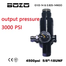 Пейнтбол страйкбол PCP CO2 4500PSI сжатый воздух Цилиндр Бак Регулятор Выходное давление Регулируемый 1600-3000psi 5/"-18UNF