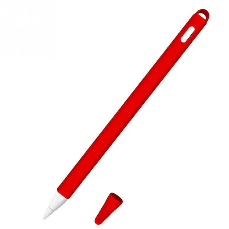 Легкая установка пылезащитный чехол, нескользящий эластичный держатель, ручки, защитный чехол, силиконовый чехол, аксессуары, противоударный чехол для Apple Pencil 2 - Цвета: Красный