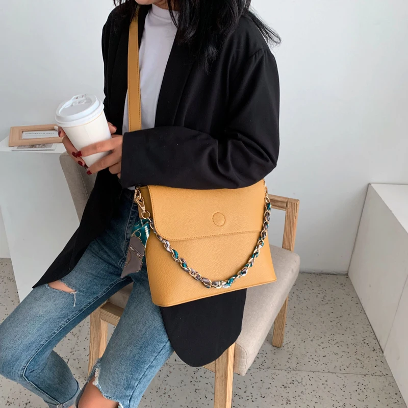 Дизайнерский шарф из искусственной кожи, сумки через плечо для женщин 2019, зимняя сумка через плечо, Женская Роскошная качественная