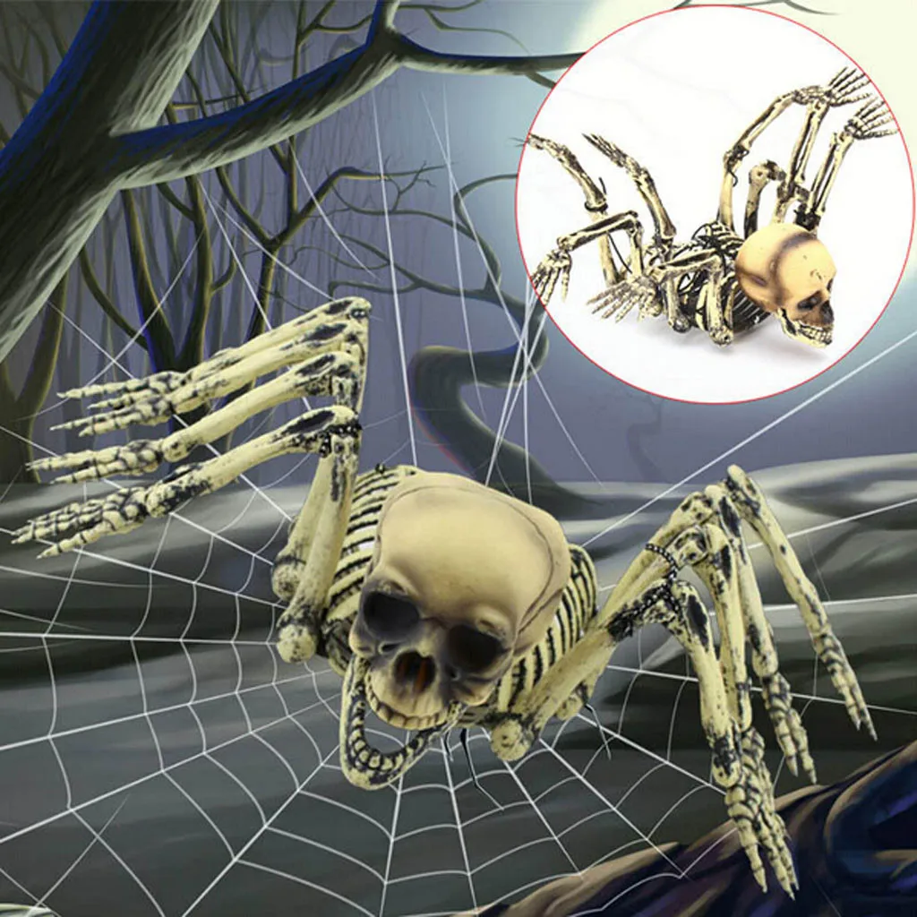 Хэллоуин Череп вечерние украшения для дома Hangging Spider Skull страшная сцена Игрушка