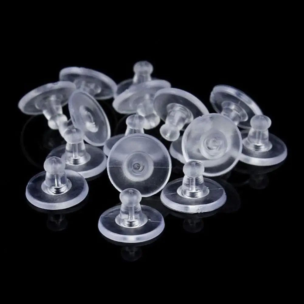 

New Style Ear ornament 100pcs/kit Transparent Frisbee Disc Plastic Soft Rubber Ear Plug DIY Earrings Jewelry Accessories