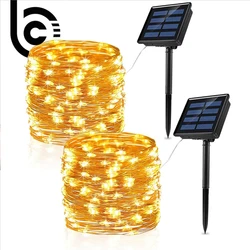 Outdoor solar LED light string 7/12/22/32/m waterproof solar light string, used for outdoor lighting Christmas party or garden