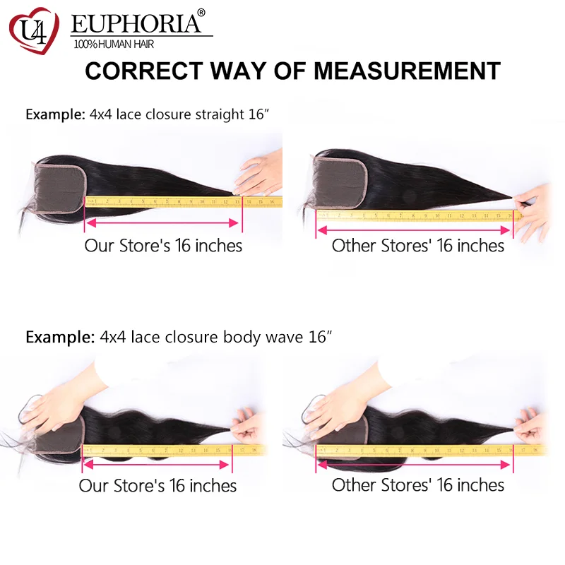 Бразильские прямые человеческие волосы для наращивания на швейцарские Кружева Закрытие 4x4 дюйма EUPHORIA наращивания блонд, коричневый, Цвет Remy человеческие волосы предварительно Цветной затворы