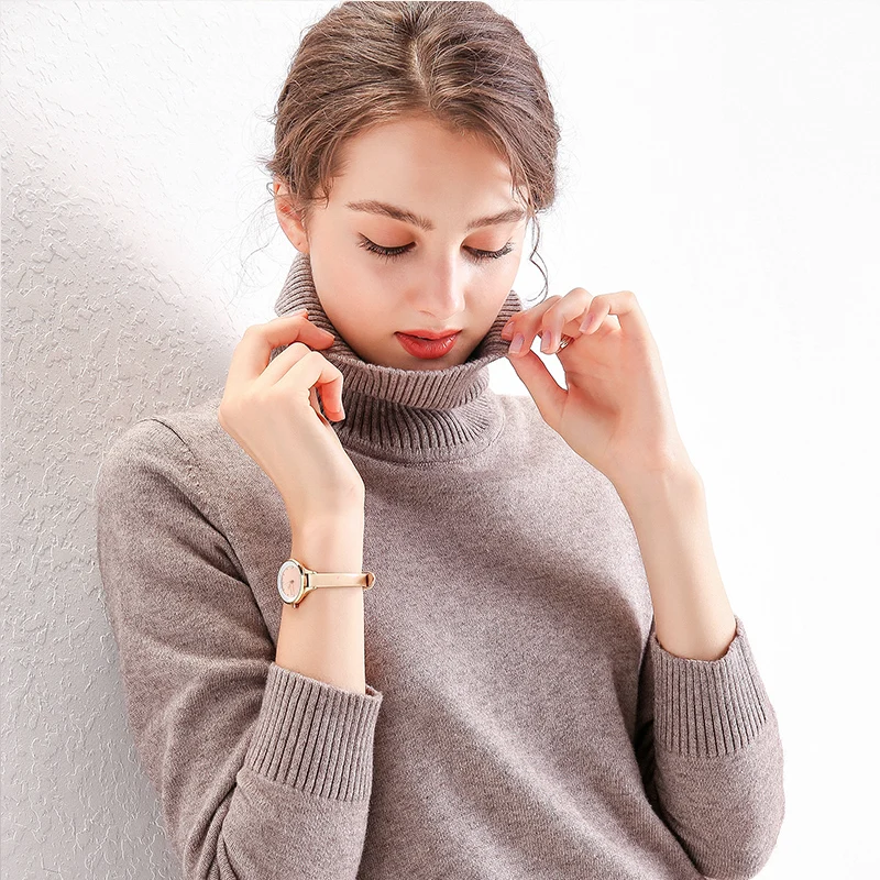 

2019Autumn winter cashmere Knitted sweater female pullover Plus size turtleneck sweater women basic Bottoming sweater warm tops