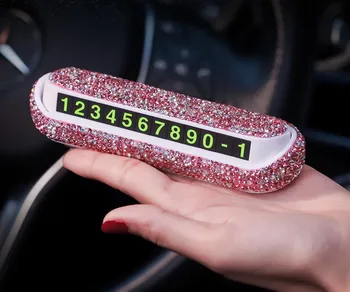 

Car Diamond Luxury Temporary Hidden Parking Card Phone Number Plate For Audi BMW TOYOTA SKODA OPEL Renault SsangYong KIA Mazda