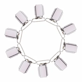 

2017 New 10Pcs Heart Shape Insert Baby Pacifier Metal Holder Suspender Clips Mitten Craft