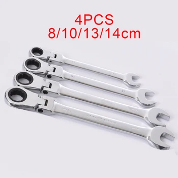 

4pcs 8-14mm Ratchet Movable Flexible Pipe Sets Ratcheting Spanner Repair Hand Ratchet Wrenchs