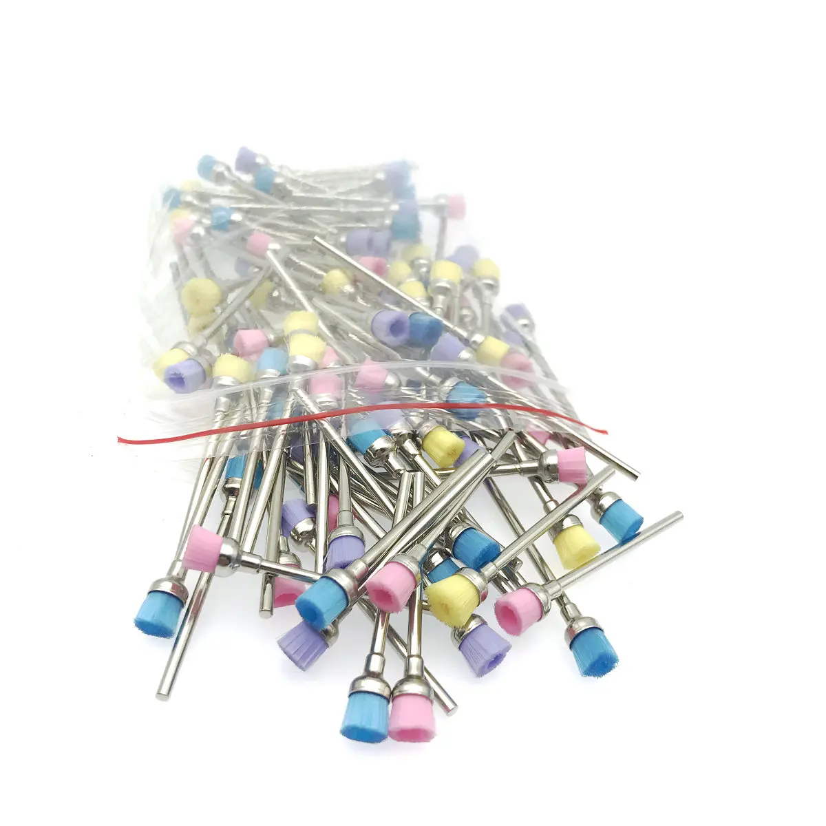 100 шт. Стоматологическая низкоскоростная щетка полировщик красочная нейлоновая