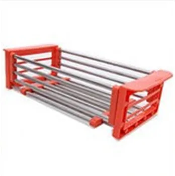 

2020 Hot Adjustable Stainless Steel Drain Basket In Sink Drain Pan Vegetable And Fruit Drying Rack Kitchen Sink Organizer