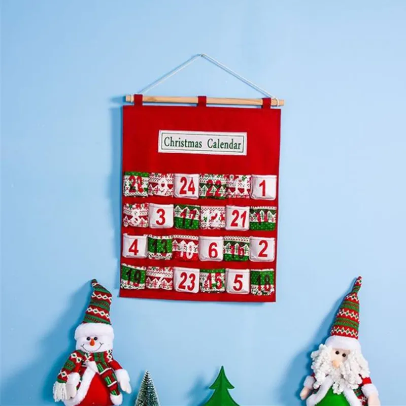 Рождественские деревянные ткани календарь Рождественская елка украшения для дома календарь с карманами год Navidad Noel вечерние украшения