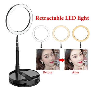 

10 inch Camera Studio Ring Light Video LED Beauty Ring Light Photography Dimmable Ring Lamp+Tripod for Selfie/Live Show