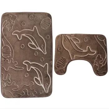 

2 Color Bathroom Durable Shower Carpet Dolphin 3D Floor Mat Funny NEW Toilet Rug Kitchen